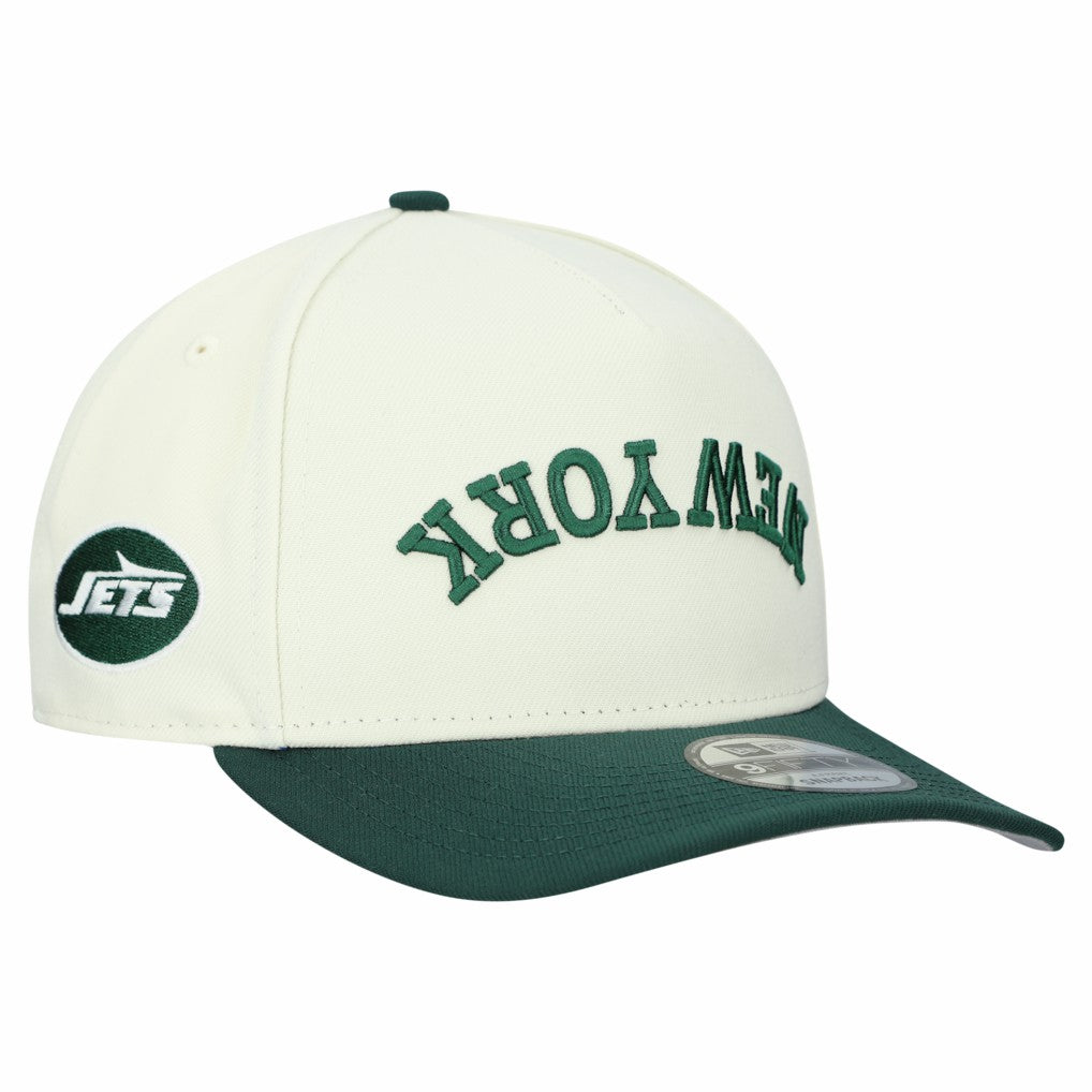 New York Jets New Era Upside Down 9FIFTY A-Frame Snapback Hat - Cream discount