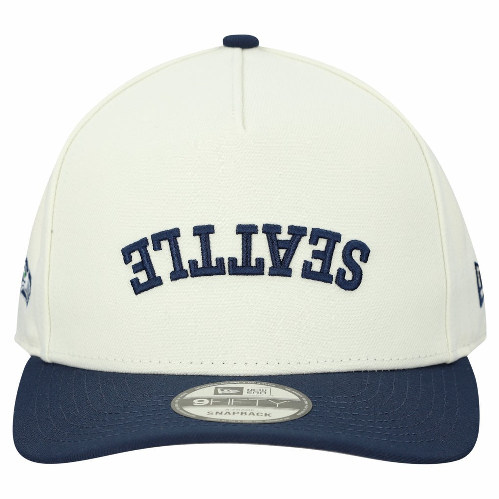 Seattle Seahawks New Era Upside Down 9FIFTY A-Frame Snapback Hat - Cream for sale