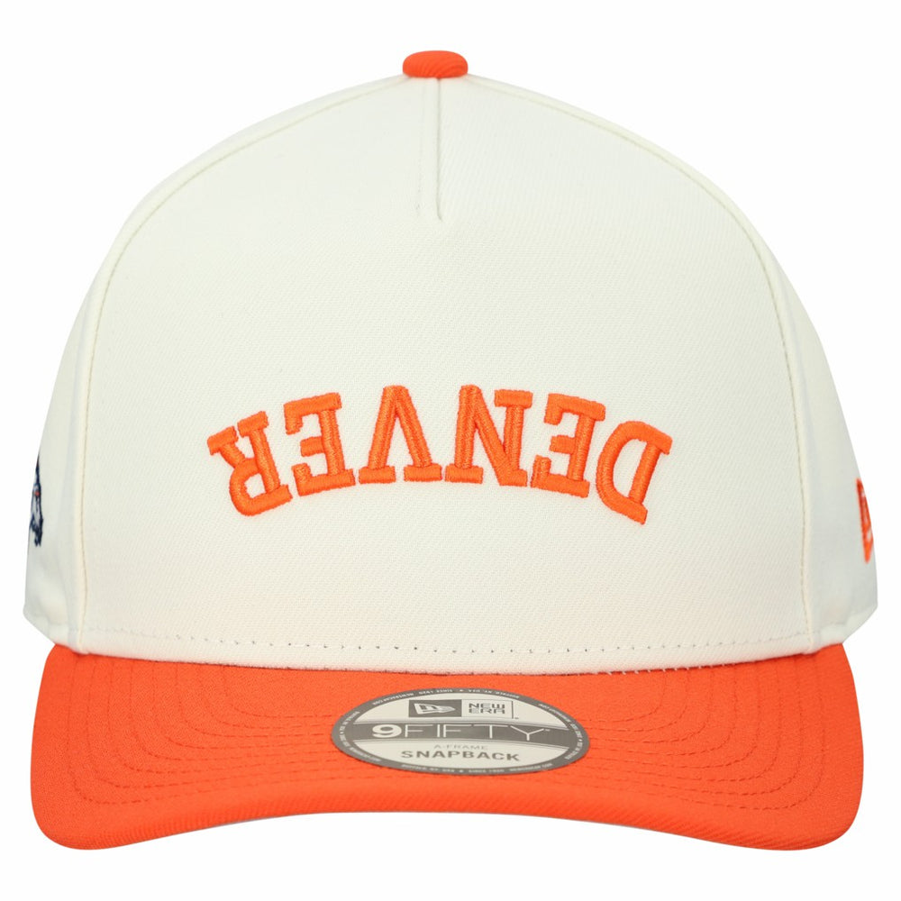 Denver Broncos New Era Upside Down 9FIFTY A-Frame Snapback Hat - Cream sale