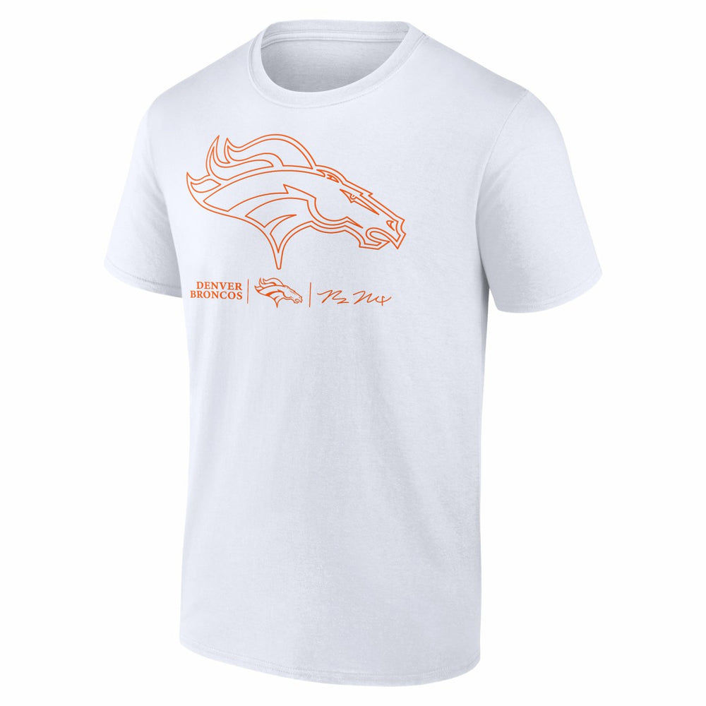 Bo Nix Denver Broncos Outline Player T-Shirt - White on sale