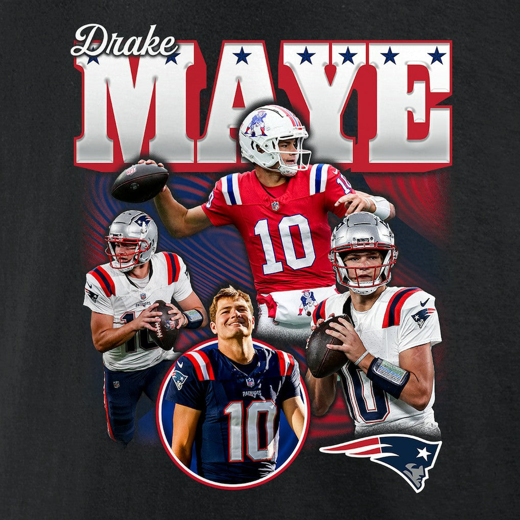 Drake Maye New England Patriots Notorious T-Shirt - Black sale