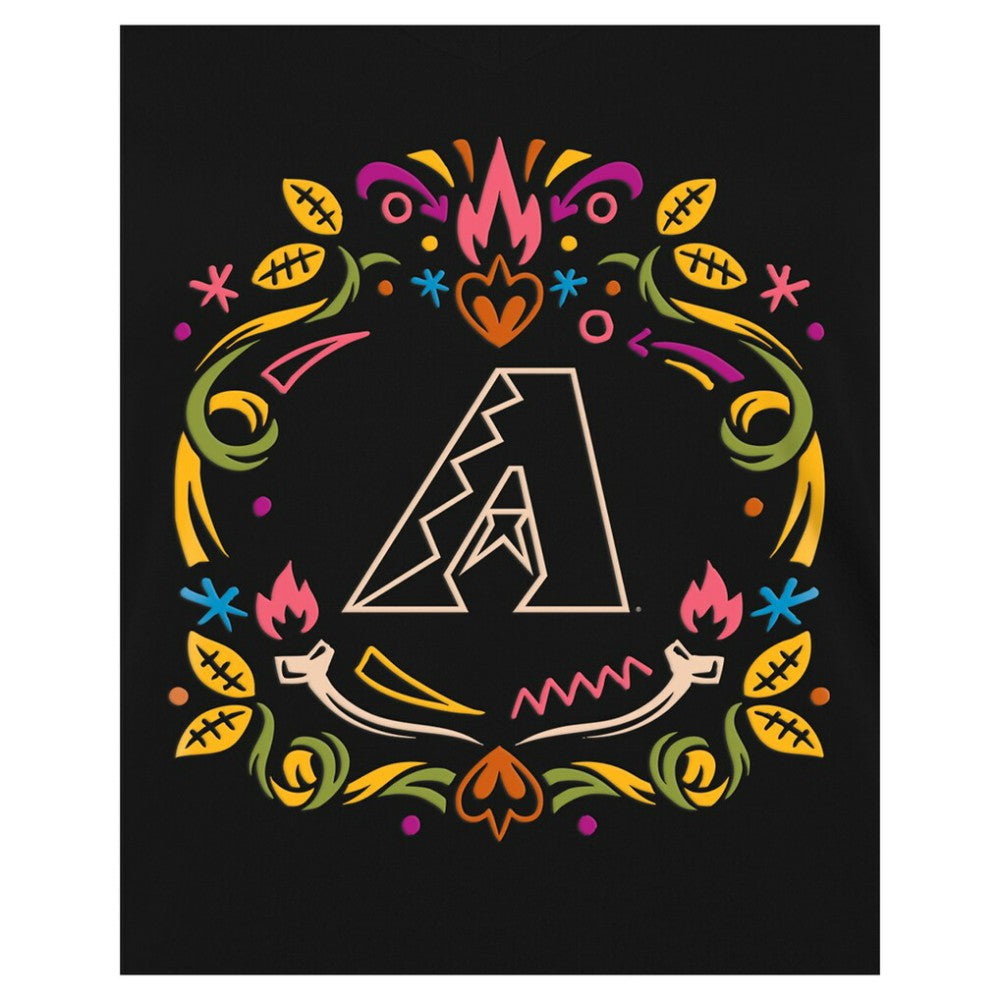 Arizona Diamondbacks Women's Día de los Muertos V-Neck T-Shirt Black