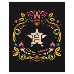 Houston Astros Women's Día de los Muertos V-Neck T-Shirt Black