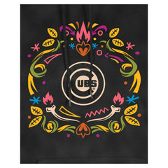 Chicago Cubs Women's Día de Muertos Mineral Wash Hoodie Sweatshirt Black