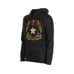 Houston Astros Women's Día de Muertos Mineral Wash Hoodie Sweatshirt Black