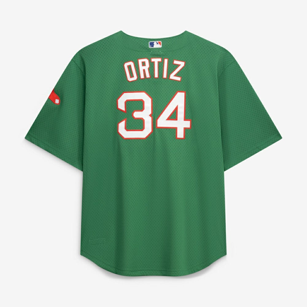 David Ortiz Boston Red Sox Big & Tall Cooperstown Collection Mesh Batting Practice Jersey Kelly Green