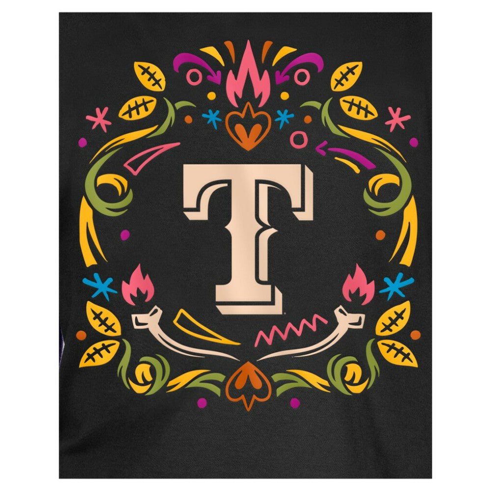 Texas Rangers Youth Día de los Muertos T-Shirt Black