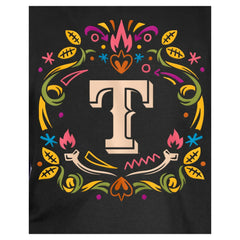Texas Rangers Youth Día de los Muertos T-Shirt Black