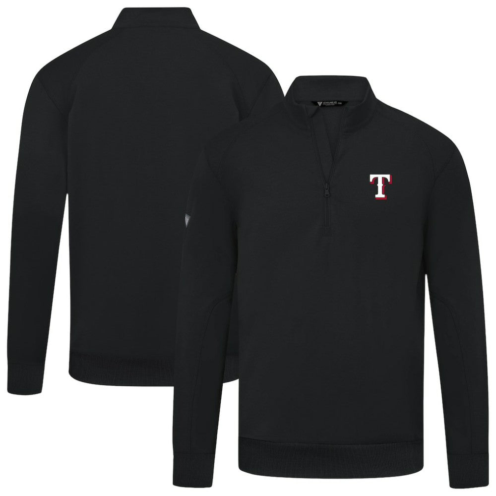 Texas Rangers Levelwear Upright Insignia Tri-Blend Quarter-Zip Pullover Black