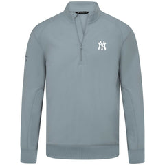 New York Yankees Levelwear Upright Insignia Tri-Blend Quarter-Zip Pullover Gray