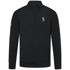 Seattle Mariners Levelwear Upright Insignia Tri-Blend Quarter-Zip Pullover Black