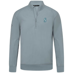 Seattle Mariners Levelwear Upright Insignia Tri-Blend Quarter-Zip Pullover Gray