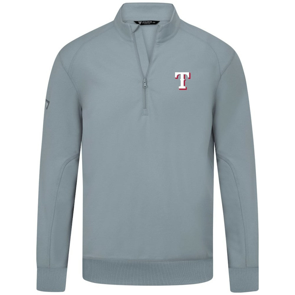 Texas Rangers Levelwear Upright Insignia Tri-Blend Quarter-Zip Pullover Gray