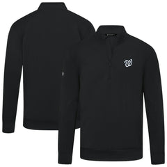 Washington Nationals Levelwear Upright Insignia Tri-Blend Quarter-Zip Pullover Black
