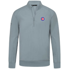 Chicago Cubs Levelwear Upright Insignia Tri-Blend Quarter-Zip Pullover Gray