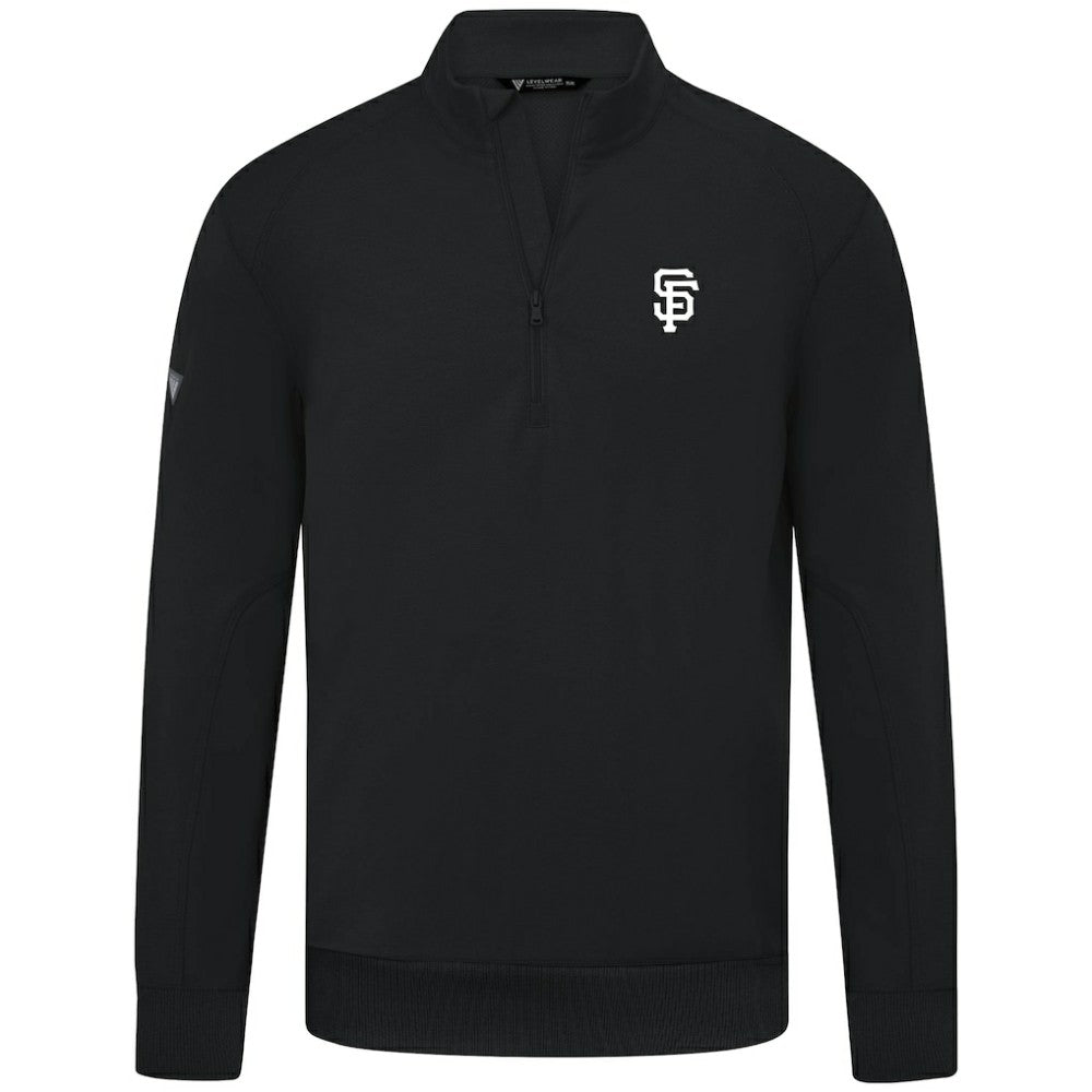San Francisco Giants Levelwear Upright Insignia Tri-Blend Quarter-Zip Pullover Black