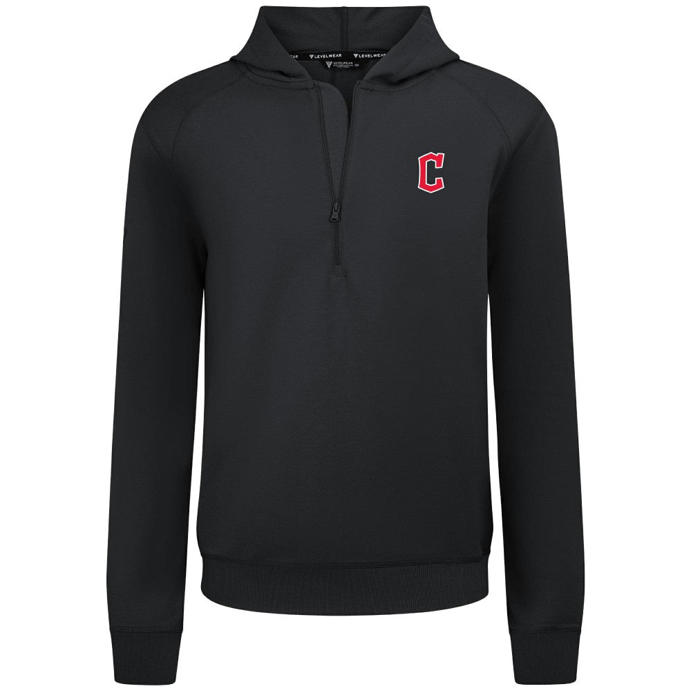 Cleveland Guardians Levelwear Technic Insignia Quarter-Zip Hoodie Black