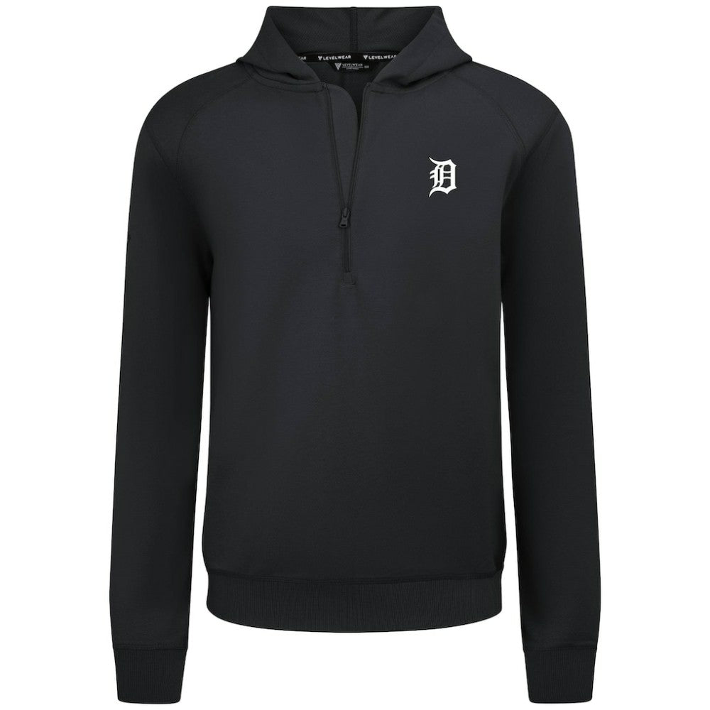 Detroit Tigers Levelwear Technic Insignia Quarter-Zip Hoodie Black
