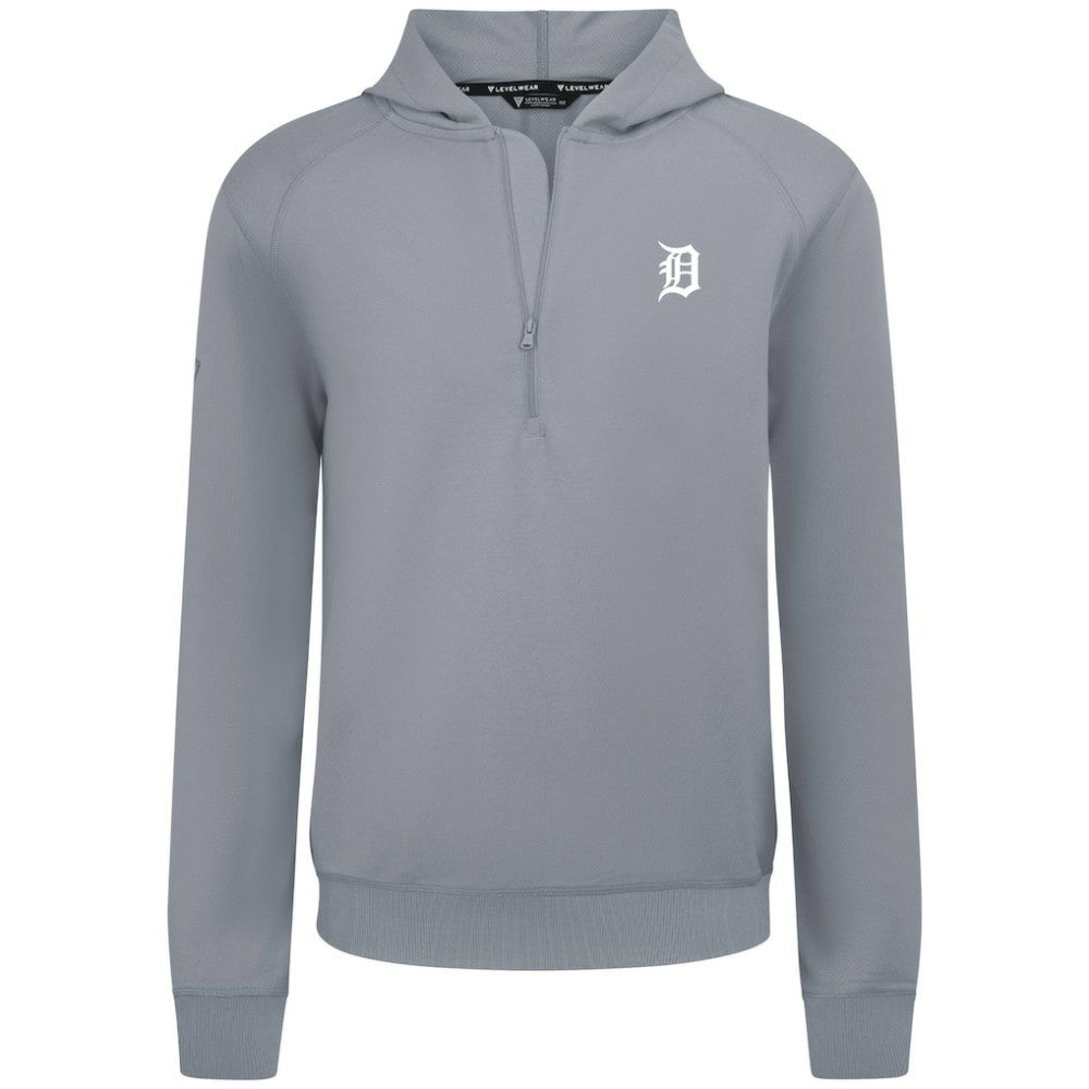 Detroit Tigers Levelwear Technic Insignia Quarter-Zip Hoodie Gray