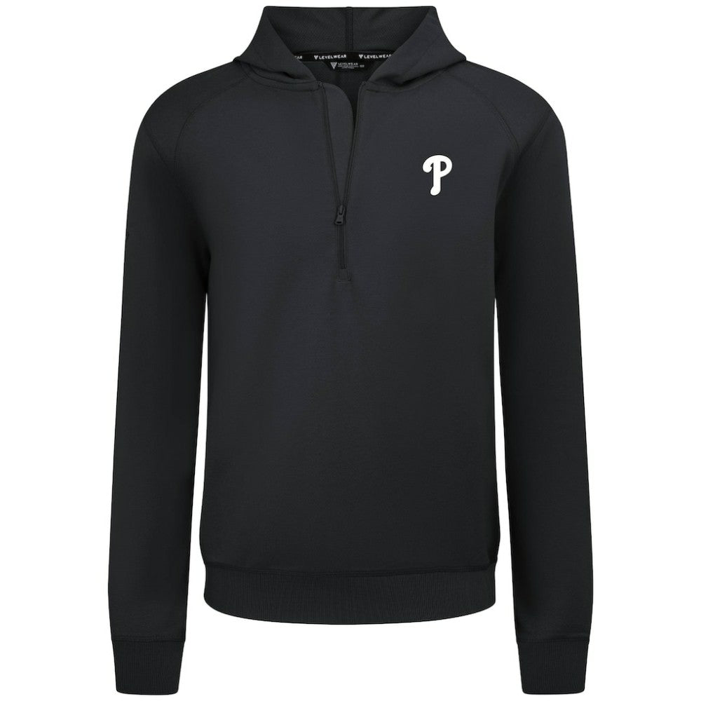 Philadelphia Phillies Levelwear Technic Insignia Quarter-Zip Hoodie Black