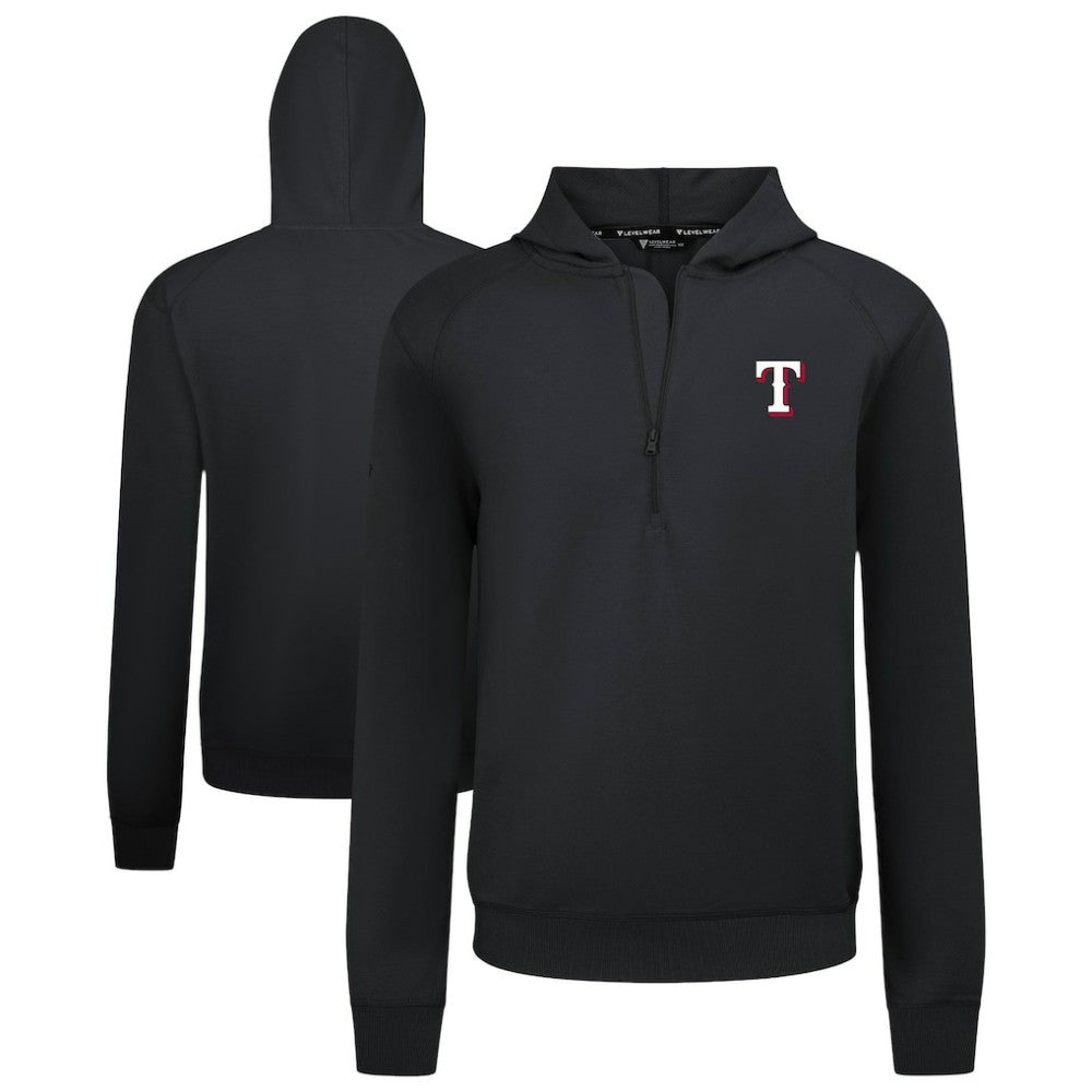 Texas Rangers Levelwear Technic Insignia Quarter-Zip Hoodie Black
