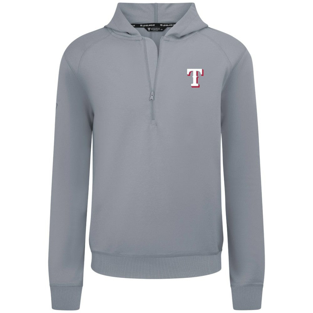 Texas Rangers Levelwear Technic Insignia Quarter-Zip Hoodie Gray