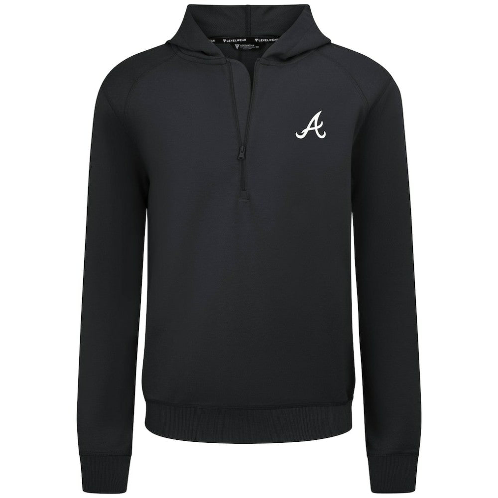 Atlanta Braves Levelwear Technic Insignia Quarter-Zip Hoodie Black