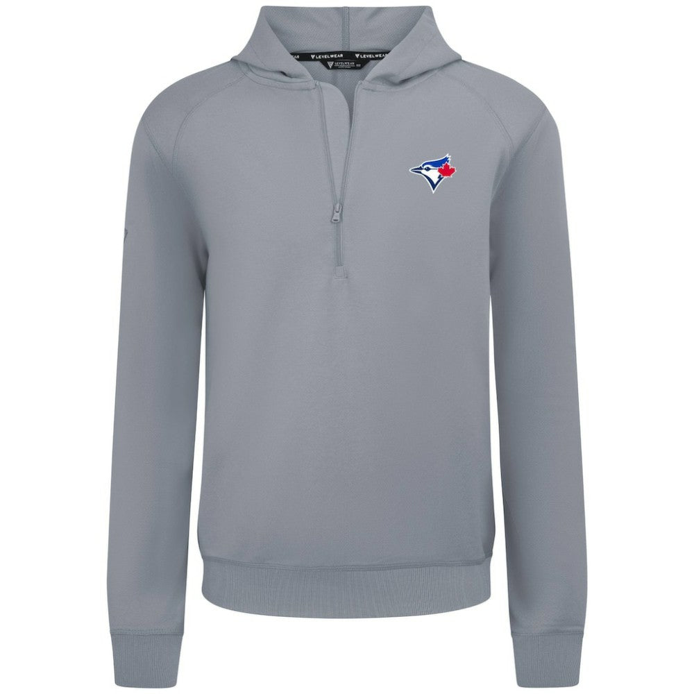 Toronto Blue Jays Levelwear Technic Insignia Quarter-Zip Hoodie Gray