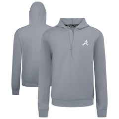 Atlanta Braves Levelwear Technic Insignia Quarter-Zip Hoodie Gray