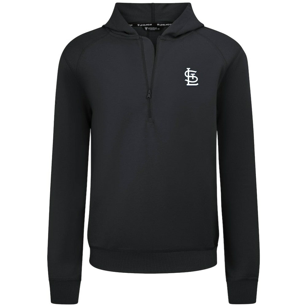 St. Louis Cardinals Levelwear Technic Insignia Quarter-Zip Hoodie Black