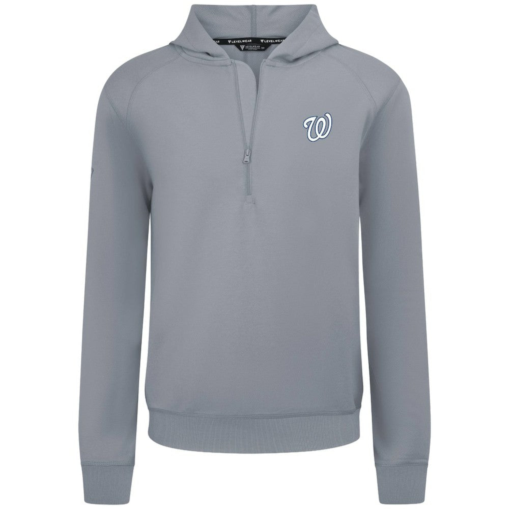 Washington Nationals Levelwear Technic Insignia Quarter-Zip Hoodie Gray