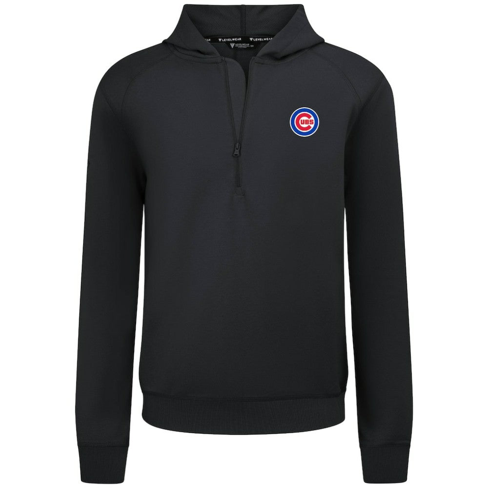 Chicago Cubs Levelwear Technic Insignia Quarter-Zip Hoodie Black