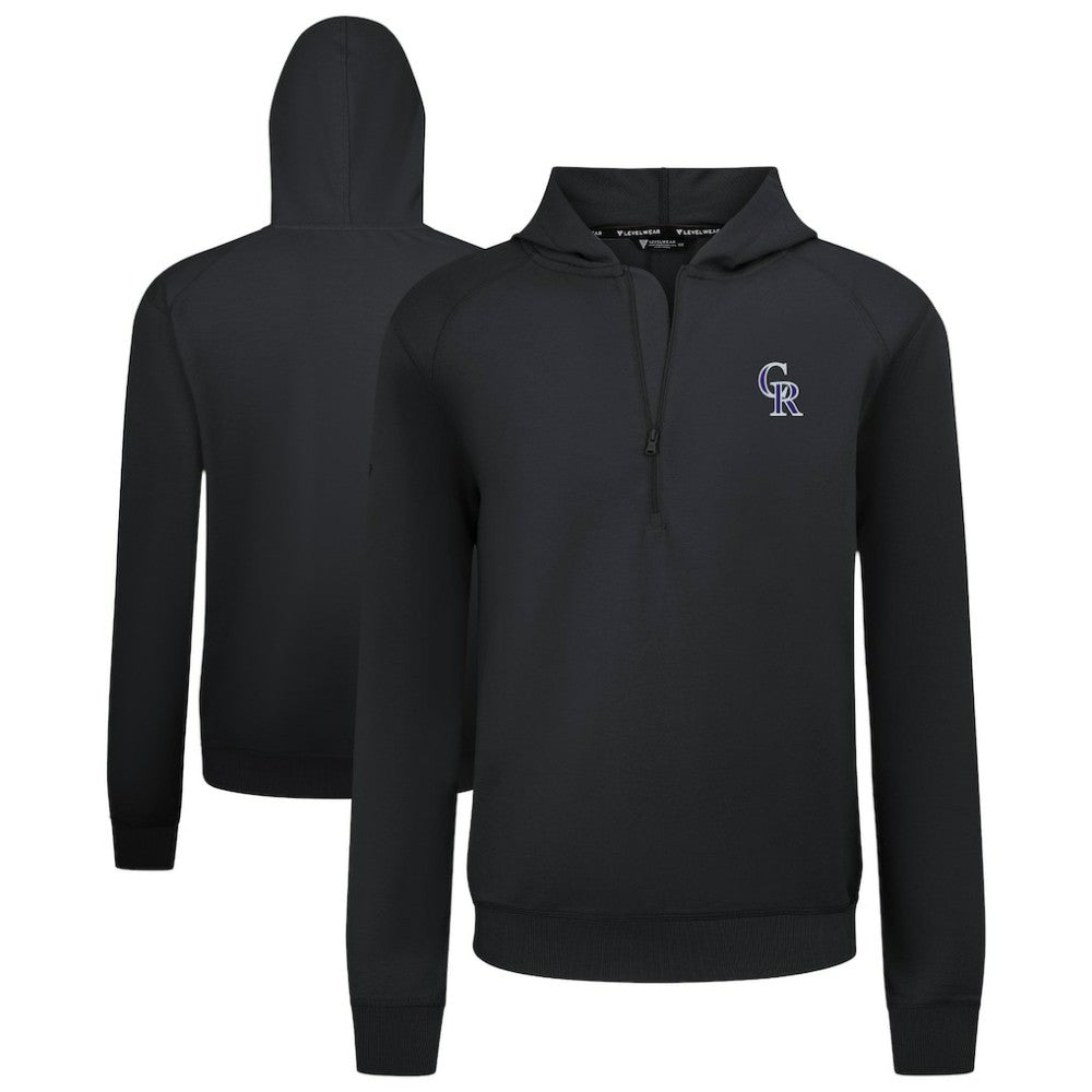 Colorado Rockies Levelwear Technic Insignia Quarter-Zip Hoodie Black