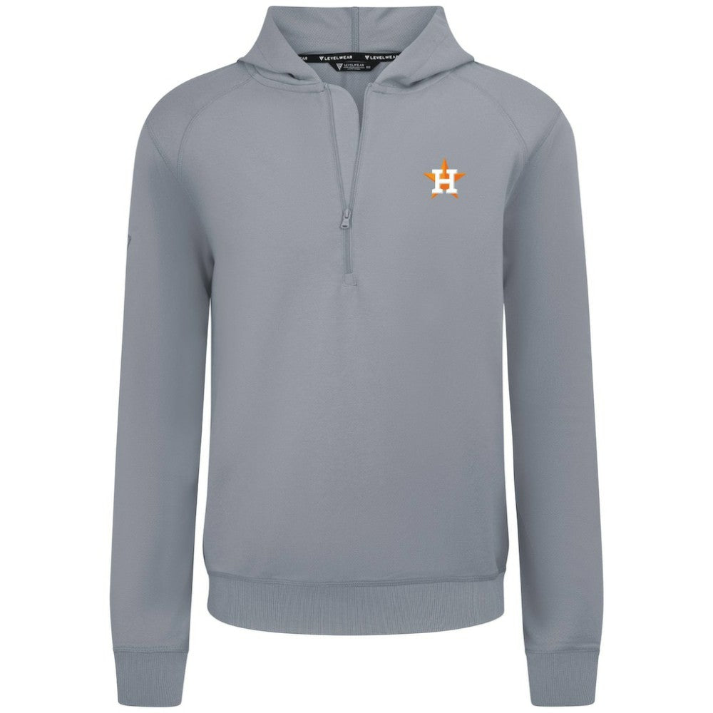 Houston Astros Levelwear Technic Insignia Quarter-Zip Hoodie Gray