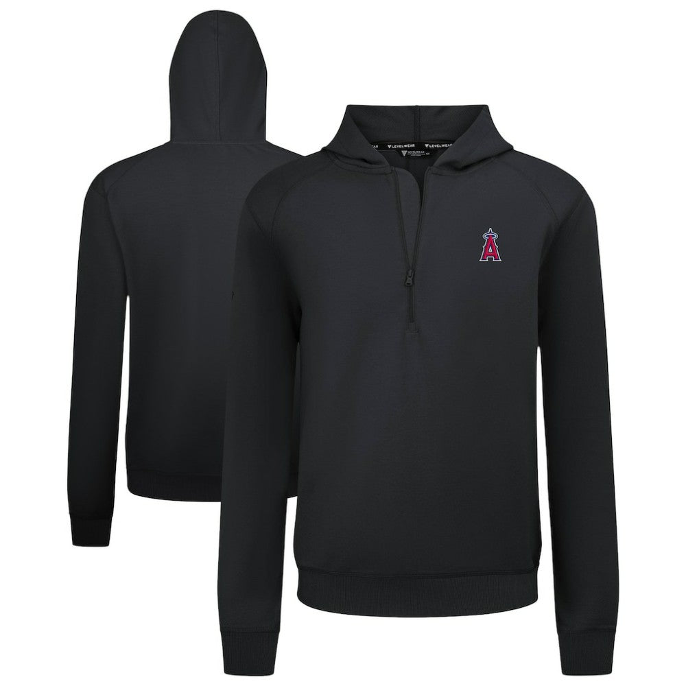 Los Angeles Angels Levelwear Technic Insignia Quarter-Zip Hoodie Black