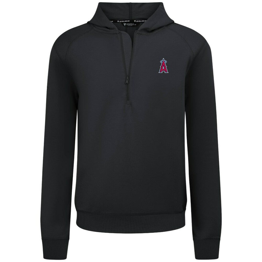 Los Angeles Angels Levelwear Technic Insignia Quarter-Zip Hoodie Black