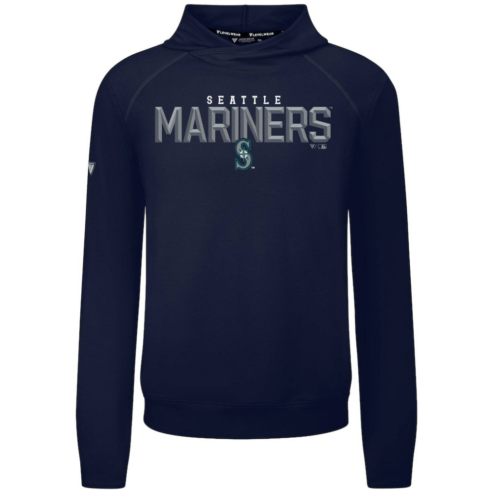Seattle Mariners Levelwear Mandate Carve Tri-Blend Hoodie Navy