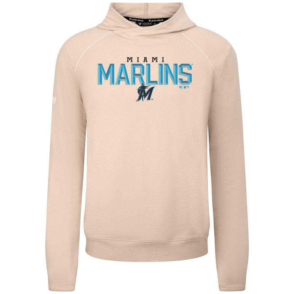 Miami Marlins Levelwear Mandate Carve Tri-Blend Hoodie Khaki