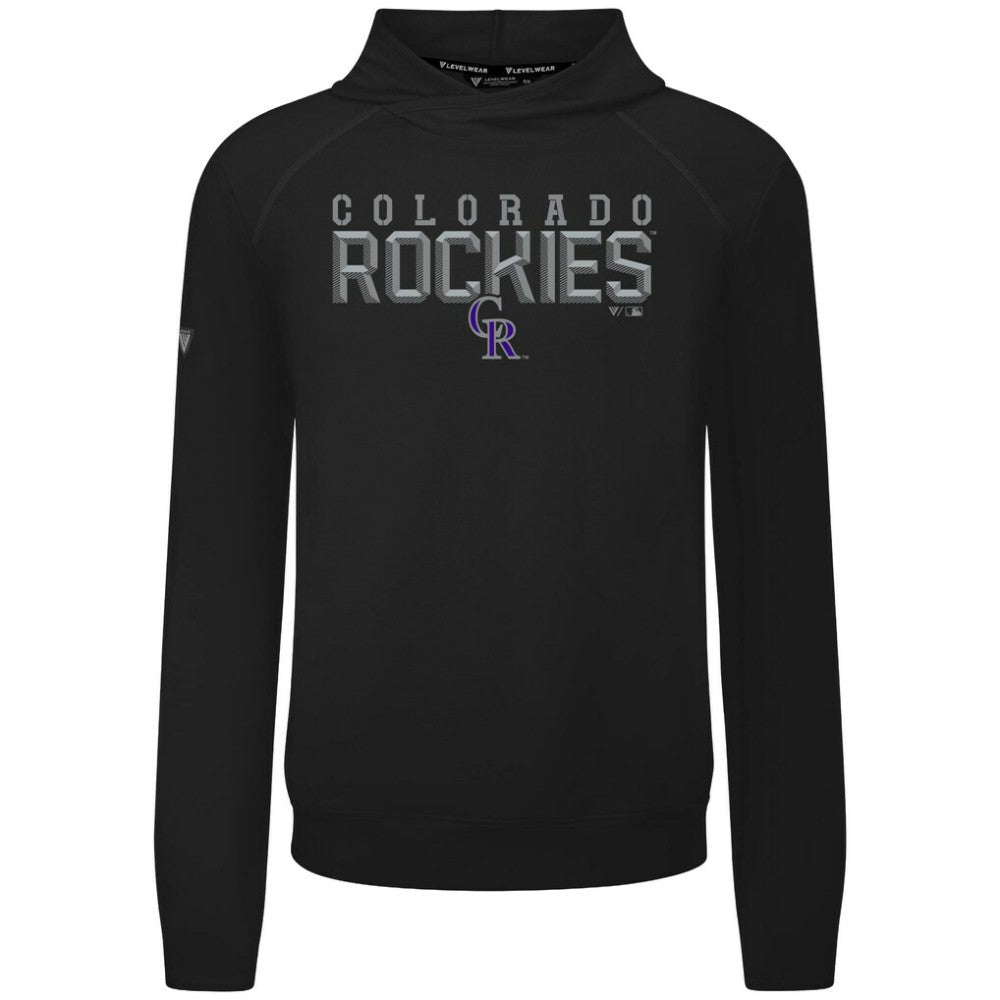 Colorado Rockies Levelwear Mandate Carve Tri-Blend Hoodie Black