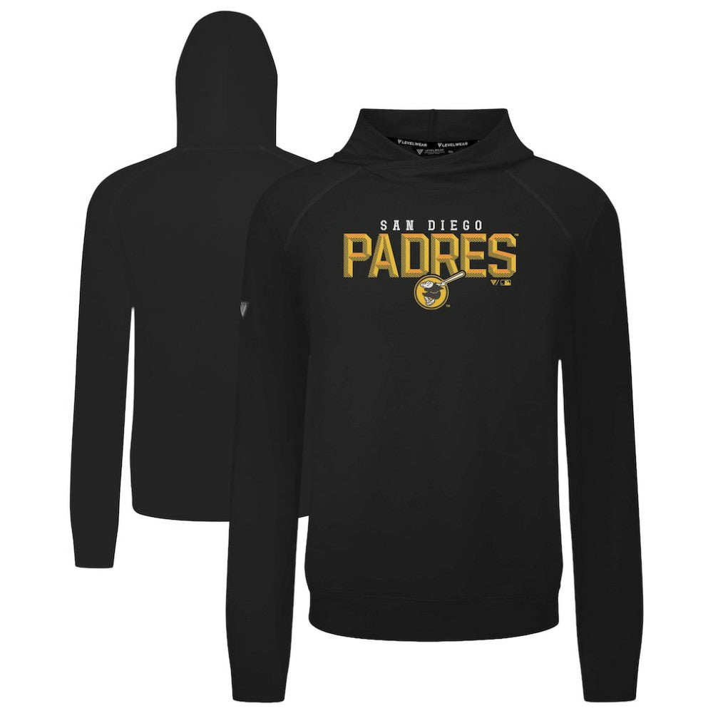 San Diego Padres Levelwear Mandate Carve Tri-Blend Hoodie Black