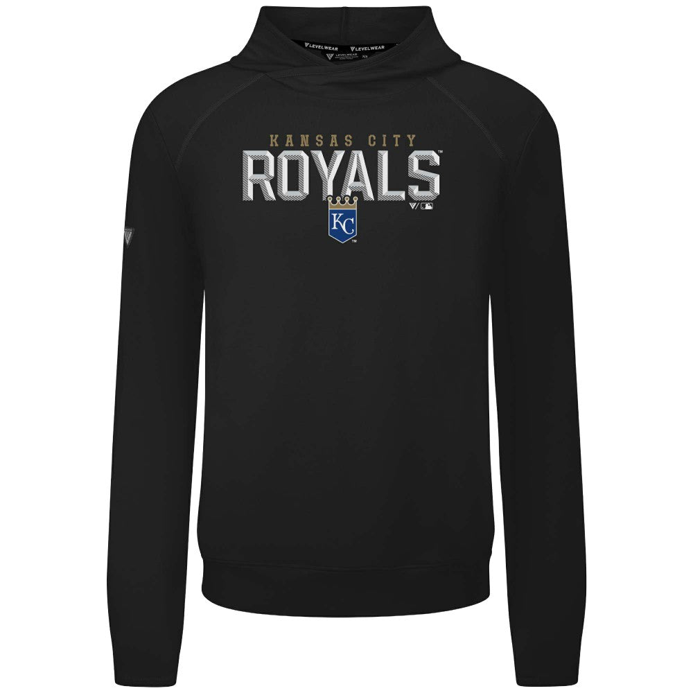 Kansas City Royals Levelwear Mandate Carve Tri-Blend Hoodie Black