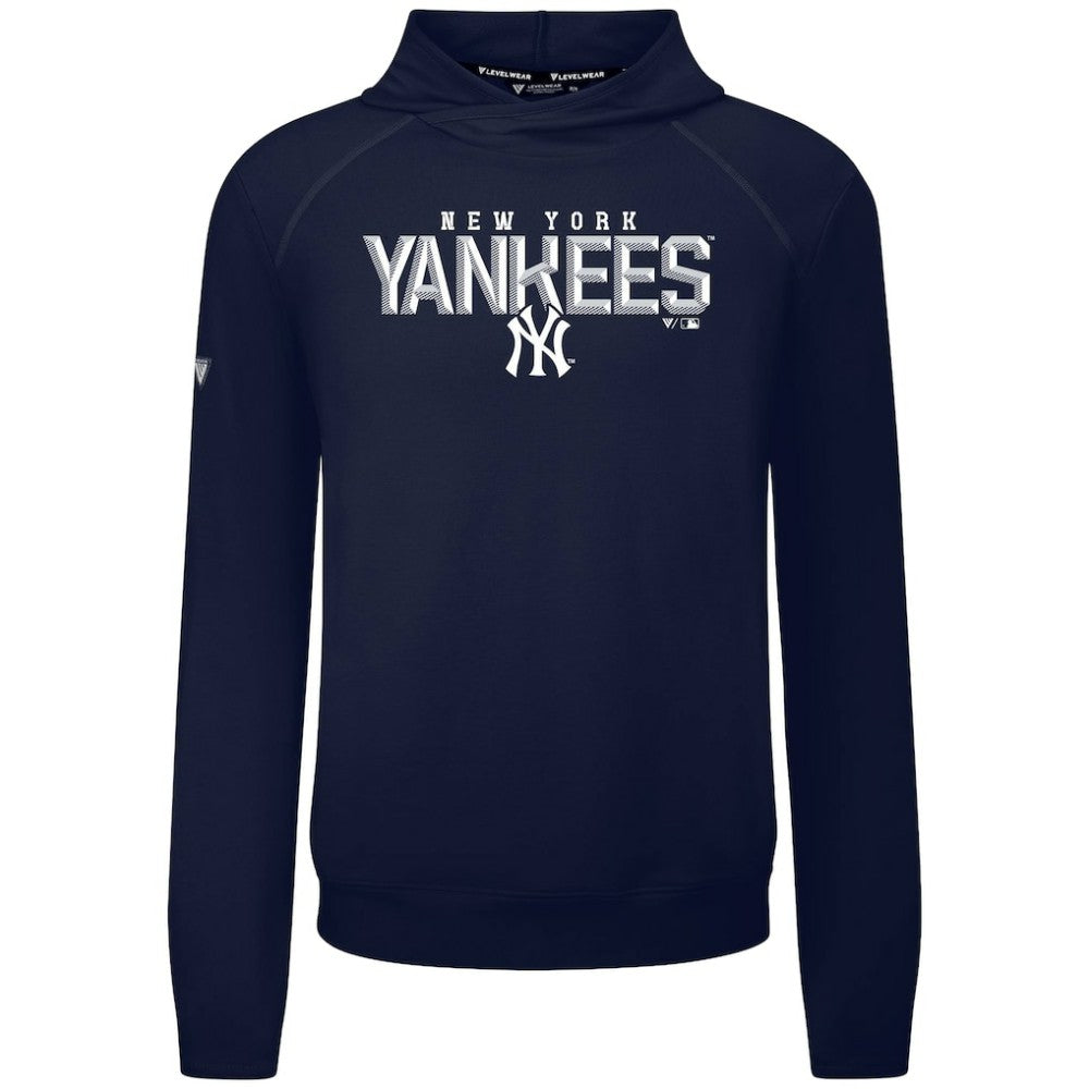 New York Yankees Levelwear Mandate Carve Tri-Blend Hoodie Navy