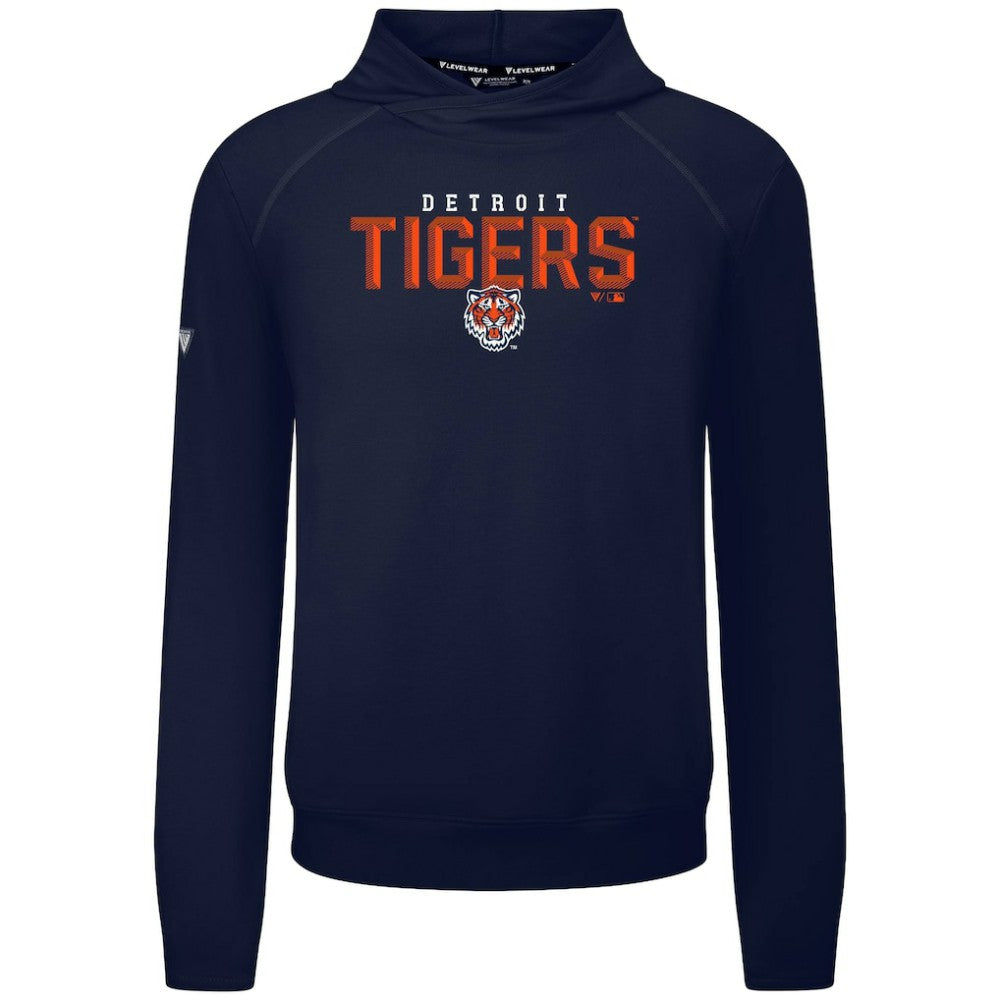 Detroit Tigers Levelwear Mandate Carve Tri-Blend Hoodie Navy