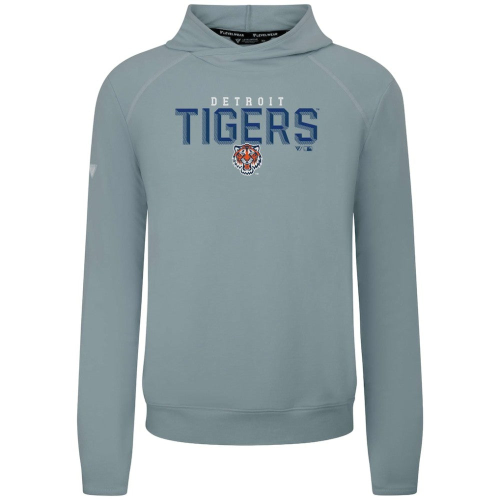 Detroit Tigers Levelwear Mandate Carve Tri-Blend Hoodie Gray