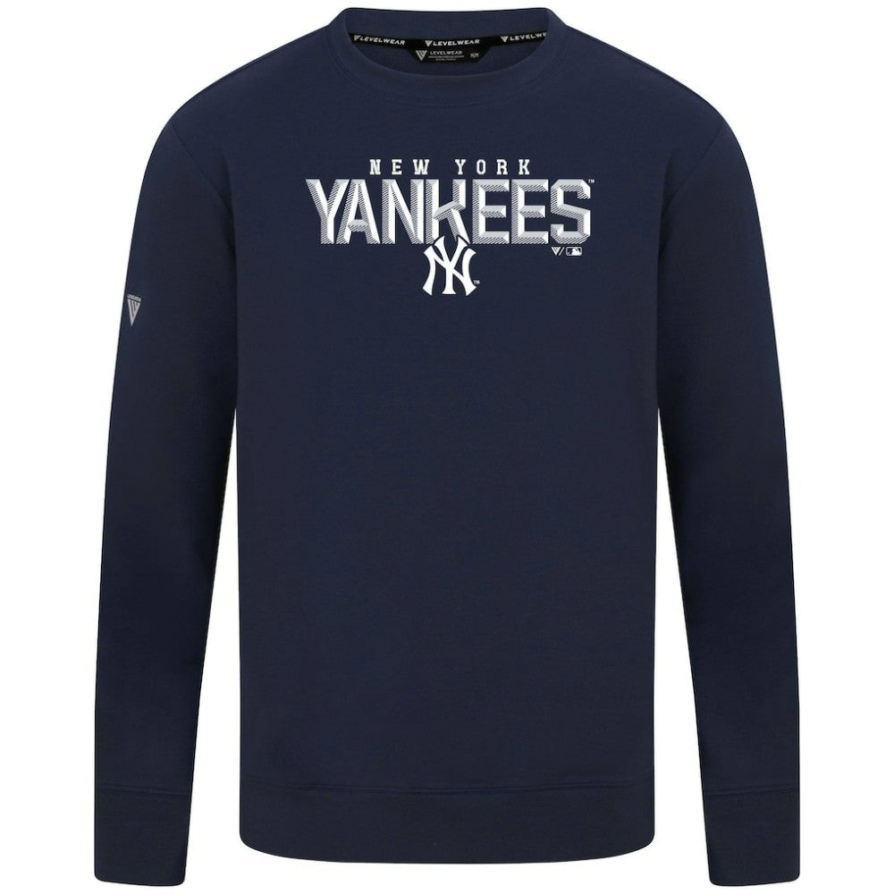 New York Yankees Levelwear Mandate Carve Tri-Blend Sweatshirt Navy