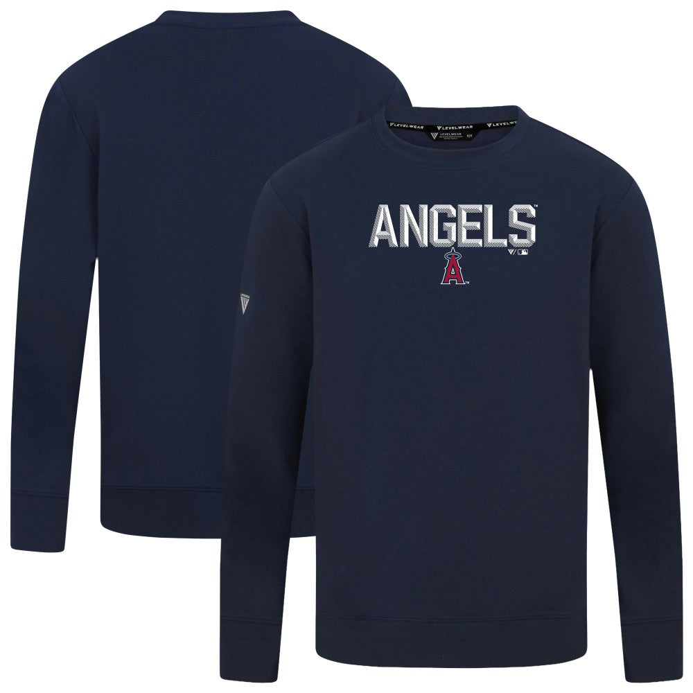 Los Angeles Angels Levelwear Mandate Carve Tri-Blend Sweatshirt Navy