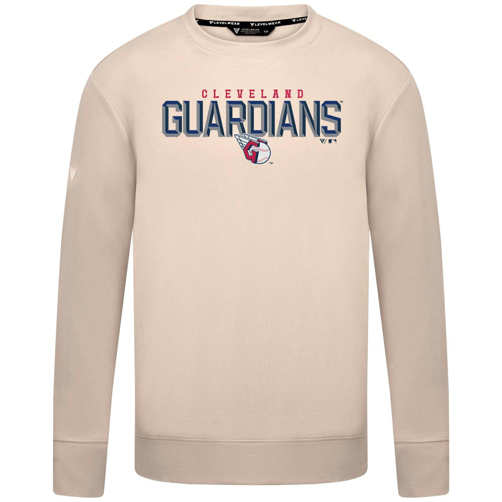 Cleveland Guardians Levelwear Mandate Carve Tri-Blend Sweatshirt Khaki