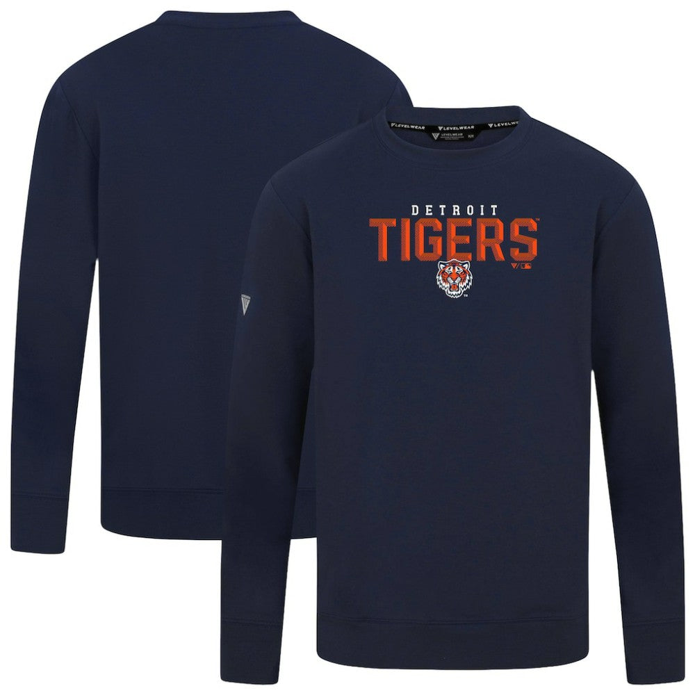 Detroit Tigers Levelwear Mandate Carve Tri-Blend Sweatshirt Navy