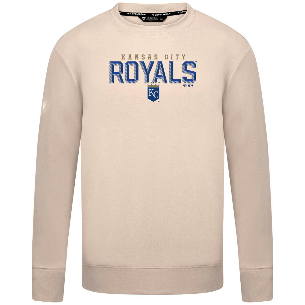 Kansas City Royals Levelwear Mandate Carve Tri-Blend Sweatshirt Khaki