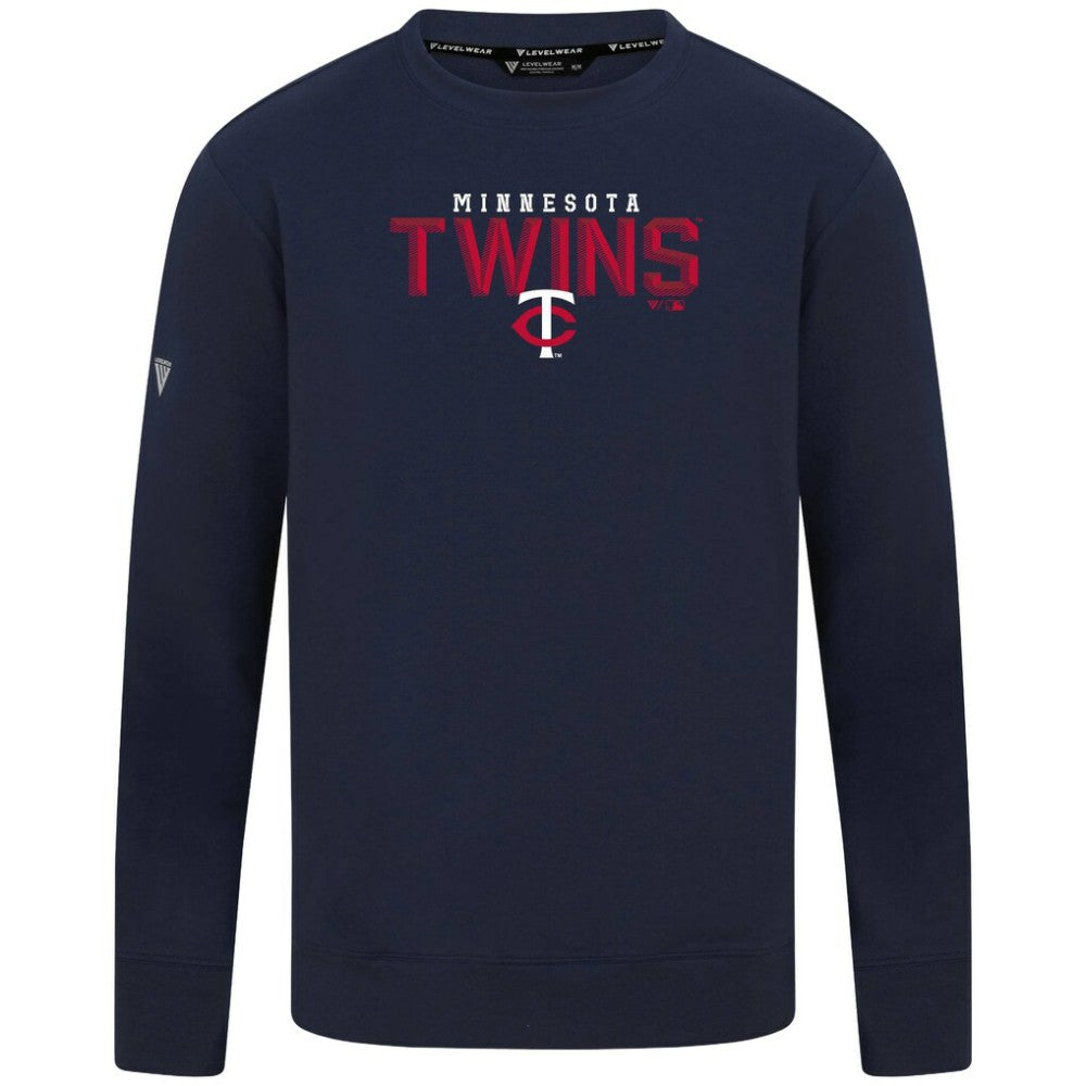 Minnesota Twins Levelwear Mandate Carve Tri-Blend Sweatshirt Navy